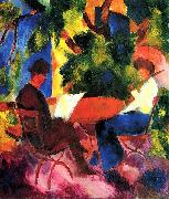 August Macke, Paar am Gartentisch